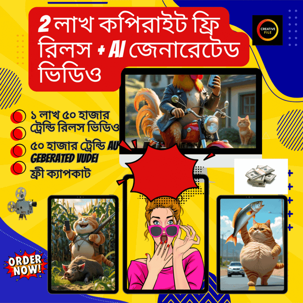 ২ লাখ  কপিরাইট ফ্রি ভিডিও – প্রিমিয়াম কোয়ালিটি + ক্যাপকাট ফ্রি